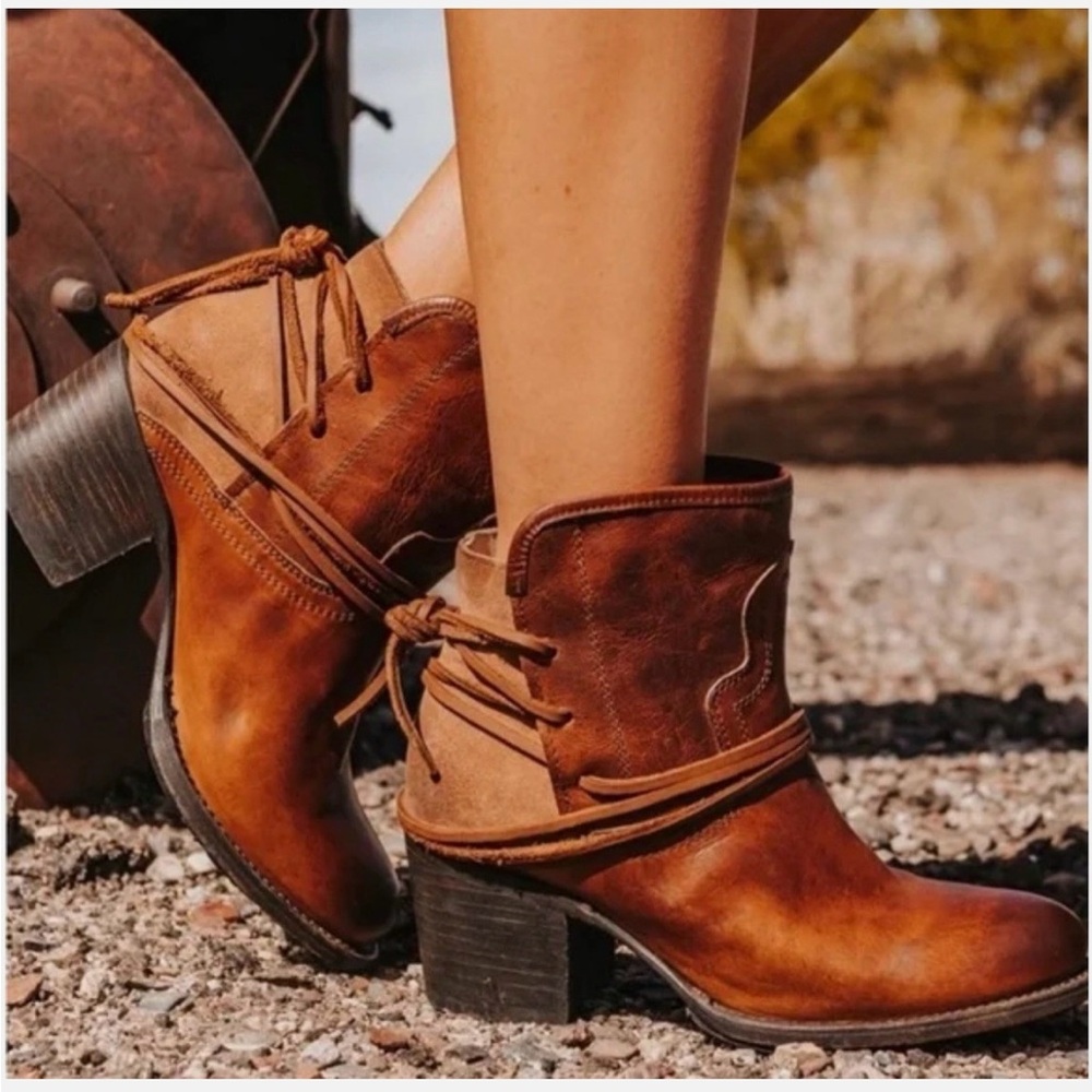 Freebird Women's Brown Leather Ankle Boots - Style: Casey